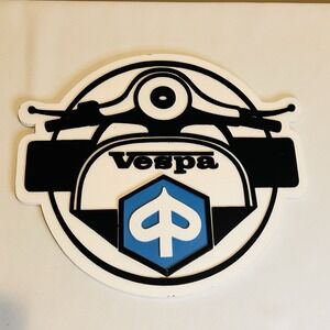 Vespa Wood Sign Plaque Round 14" X 13"